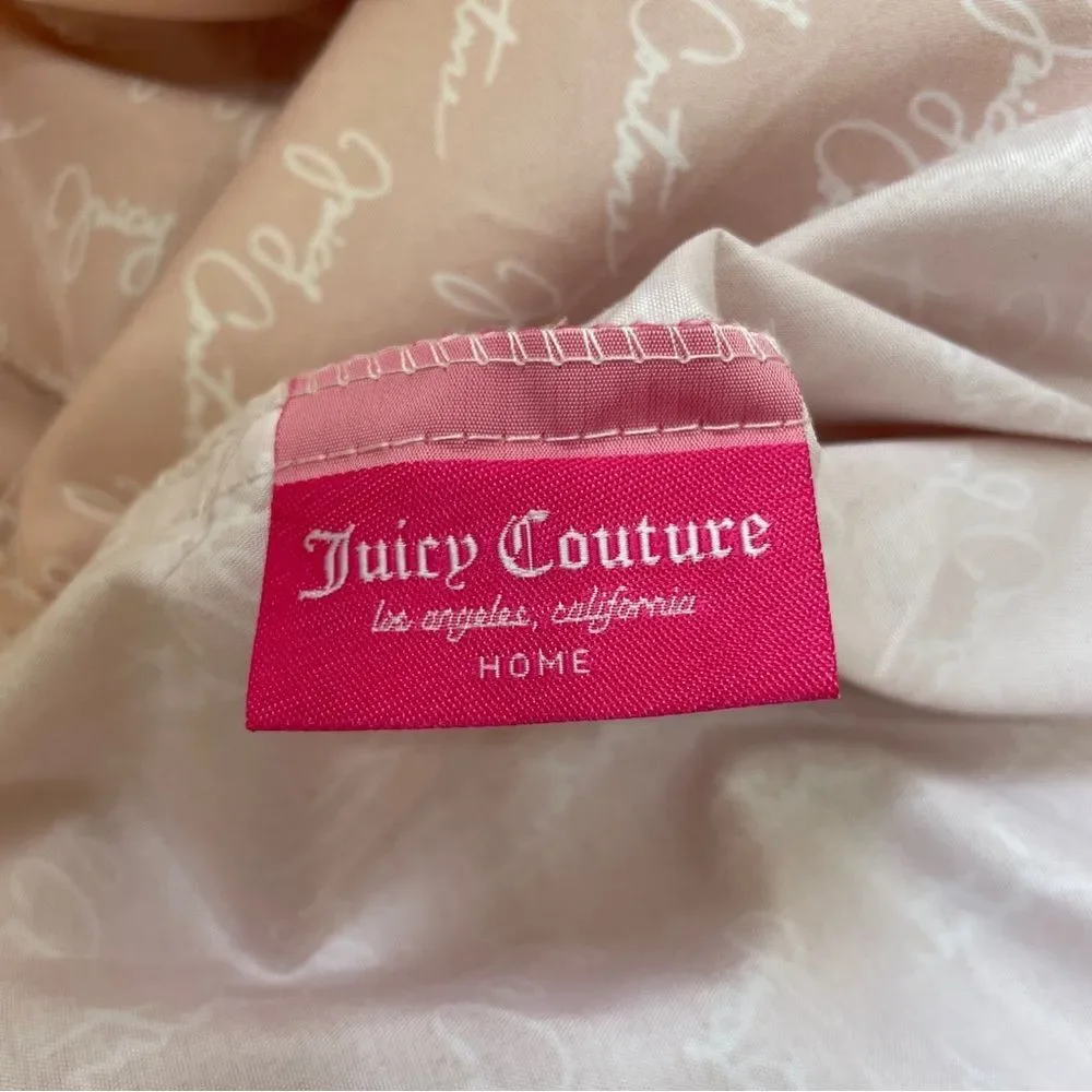 JUICY COUTURE KING SIZE FLAT‎ SHEET AND TWO KING PILLOWCASES IN PINK